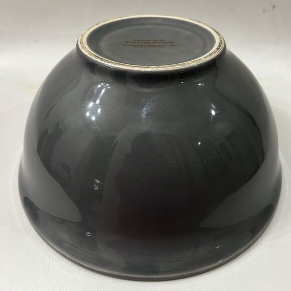 Williams Sonoma Bowl Gray Glass Portugal 3 1/2 Tall X 4 1/4 Tall 8 1/4 Round - Picture 6 of 7